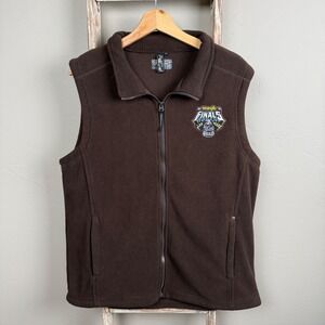 2010 National Finals Rodeo Wrangler Las Vegas Brown Fleece‎ Zip Vest L